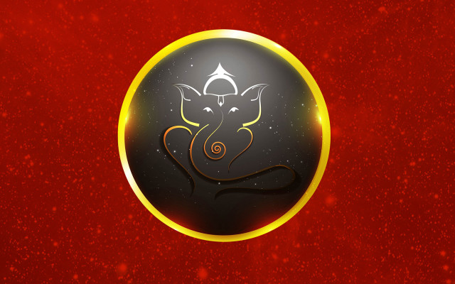 Black gold elephant red yellow free wallpaper - medium preview image