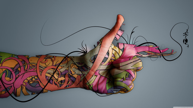 Woman hand colorful design pointing free wallpaper - medium preview image