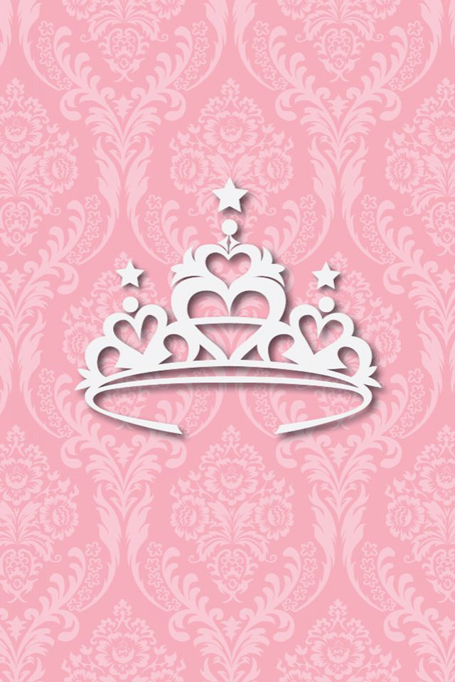 Tiara paper cutout pink damask free wallpaper - medium preview image