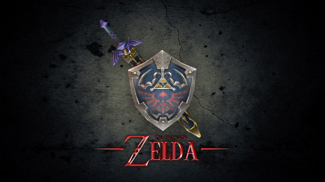 Zelda logo sword shield dark free wallpaper - medium preview image