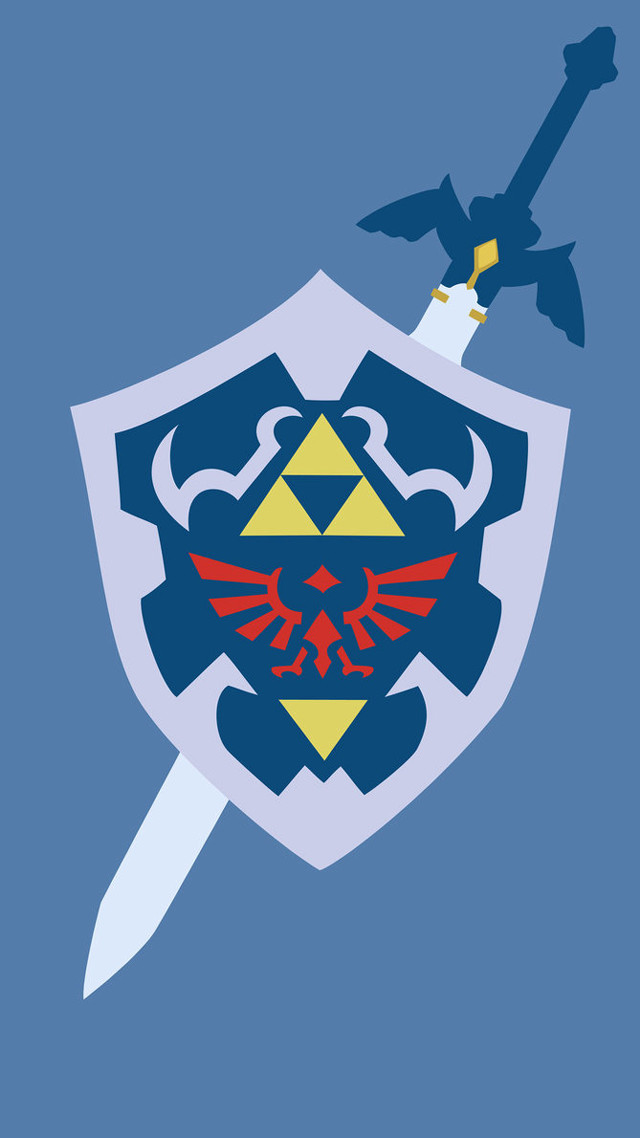 Blue yellow shield sword bird free wallpaper - medium preview image