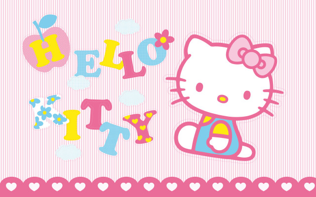 Hello kitty wallpaper hearts flowers free wallpaper - medium preview image