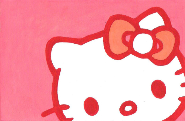 Hello kitty bow pink background free wallpaper - medium preview image