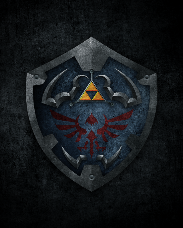 Dark background stylized shield red free wallpaper - medium preview image