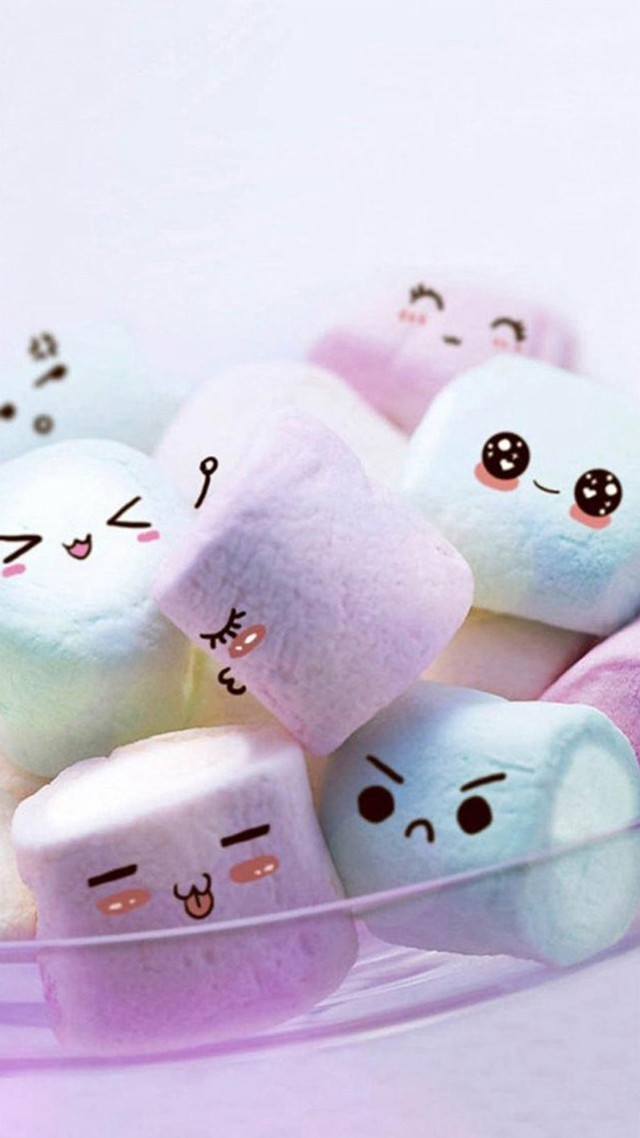 Bowl marshmallows faces drawn eyes free wallpaper - medium preview image
