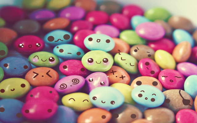 Colorful rocks with faces drawn free wallpaper - medium preview image