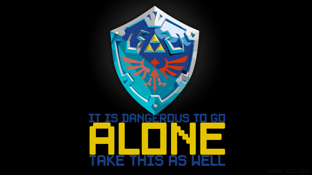 Blue yellow logo pixel art free wallpaper - medium preview image