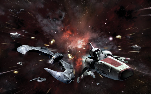 Space ship stars rockets aurora free wallpaper for desktop - medium preview image