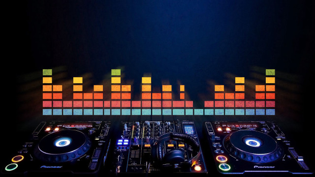 Dj mixing station rainbow equalizer free wallpaper - medium preview image