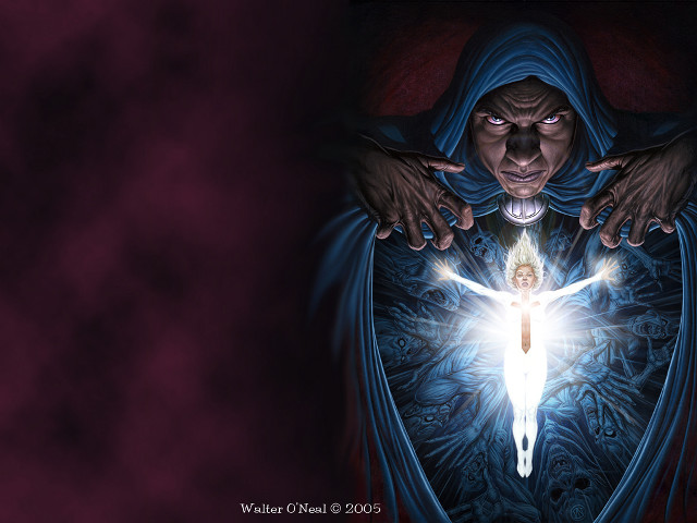 Man holding cross glowing light free wallpaper - medium preview image