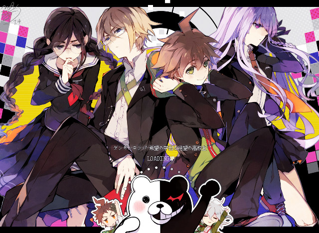 Anime characters dog cat group free wallpaper - medium preview image
