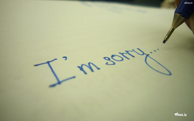 Person writing sorry note free wallpaper - medium preview image