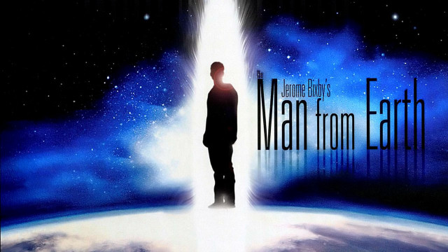Man standing blue white background free wallpaper - medium preview image