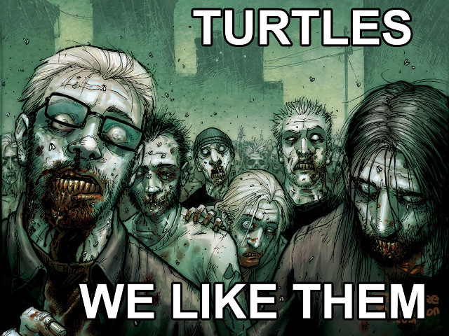 Zombies turtles group image illustration free wallpaper - medium preview image