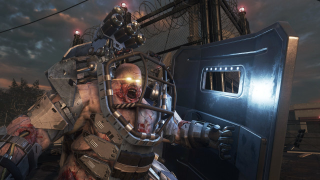 Futuristic man suit holding door free wallpaper - medium preview image