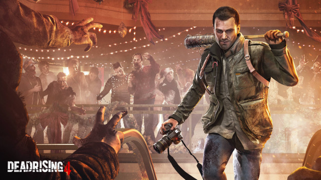 Man gun crowded room zombies free wallpaper - medium preview image