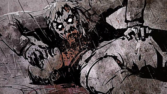 Man lying ground knife bloody free wallpaper - medium preview image