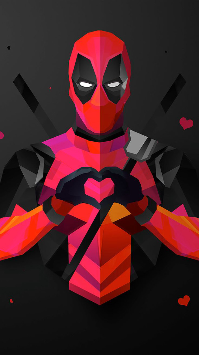 Deadpool heart knife character stylized free wallpaper - medium preview image