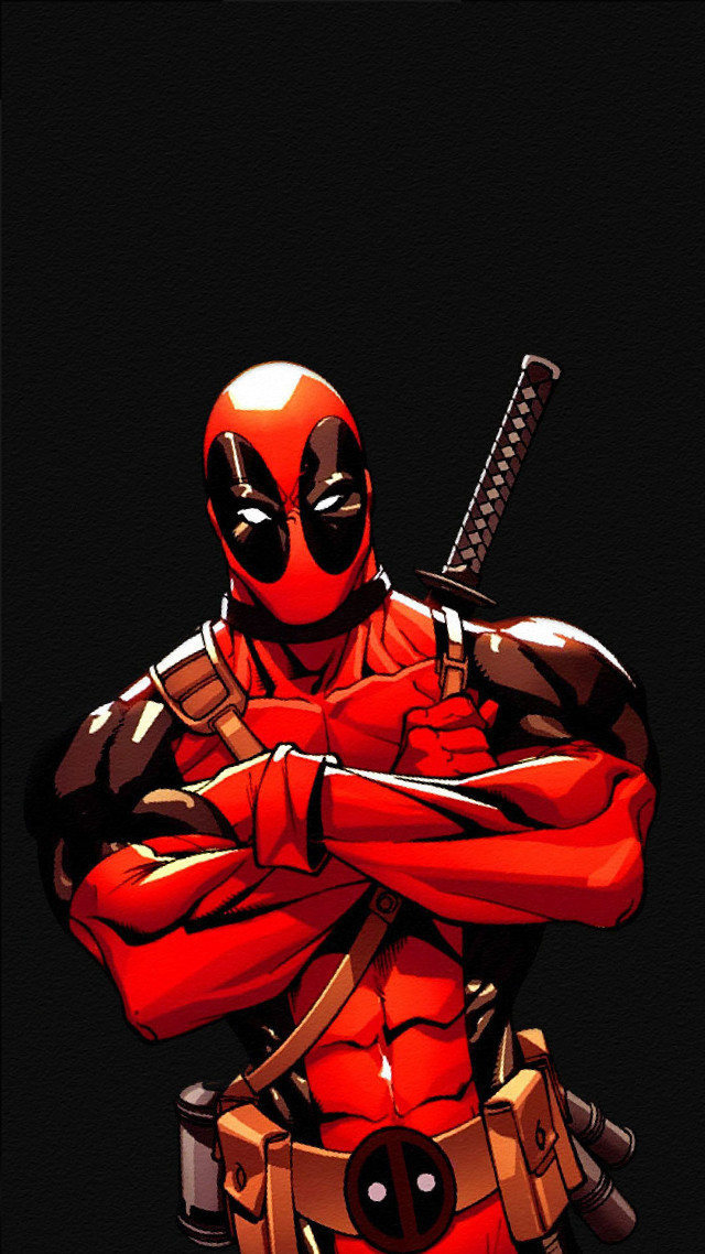 Deadpool sword black background red free wallpaper - medium preview image