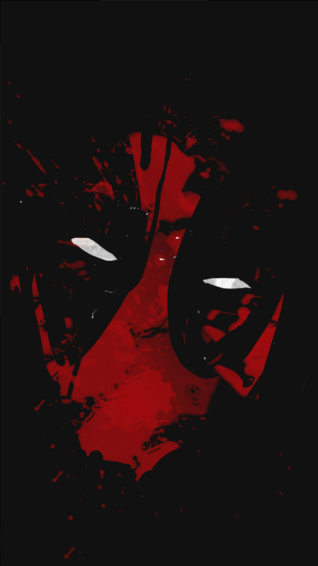 Red black deadpool face paint free wallpaper - medium preview image