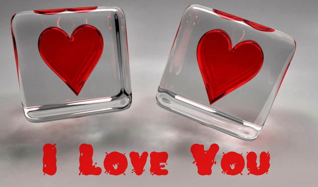 Red hearts glass block i free wallpaper - medium preview image
