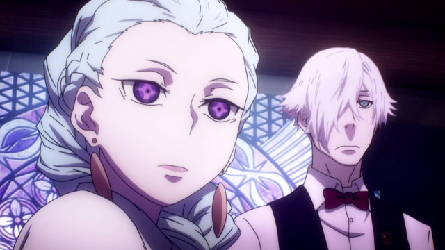Anime characters purple eyes white free wallpaper - medium preview image
