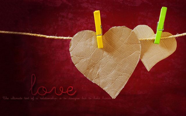 Heart shaped paper hanging rope free wallpaper - medium preview image
