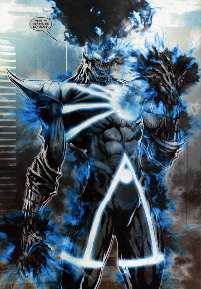 Comic character blue flame black free wallpaper - medium preview image