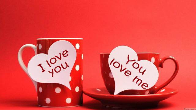Red cups hearts i love free wallpaper - medium preview image
