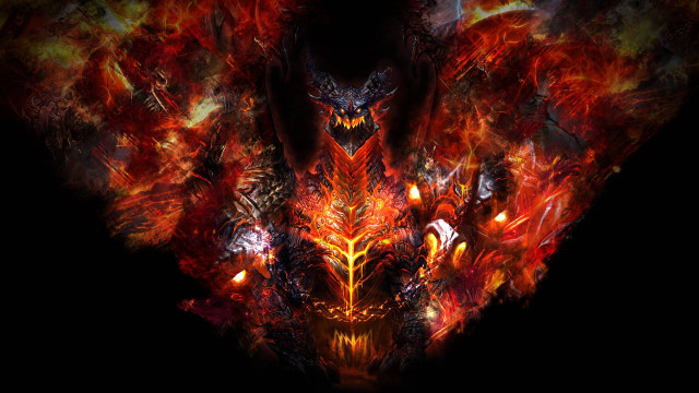 Demonic demon red yellow flames free wallpaper - medium preview image
