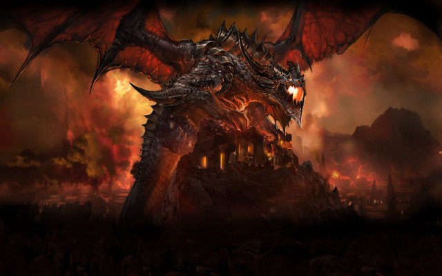 Dragon huge head fire background free wallpaper - medium preview image
