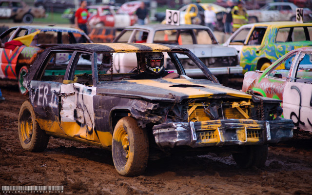 Cars dirt field people standing free wallpaper - medium preview image
