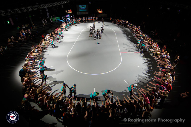 Basketball court night crowd people free wallpaper - medium preview image