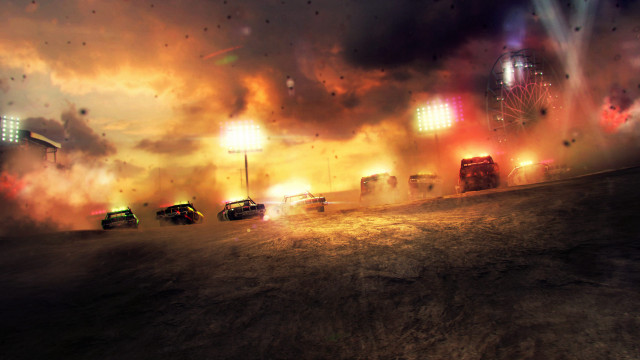 Cars driving street cloudy sky free wallpaper - medium preview image
