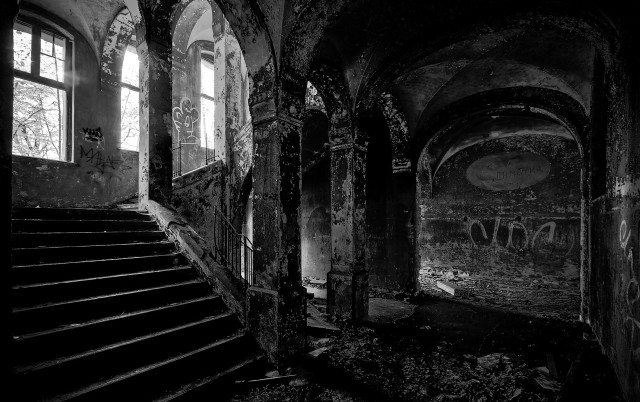 Old building graffiti walls stairs free wallpaper - medium preview image