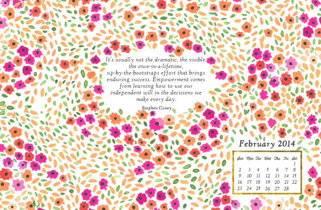 Floral calendar quote image free wallpaper - medium preview image