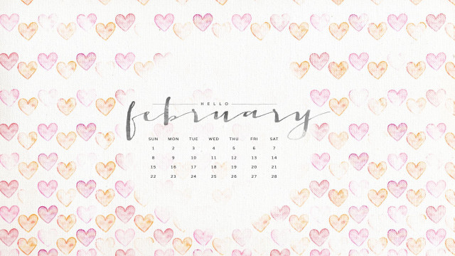 Calendar hearts february cursive writing free wallpaper - medium preview image