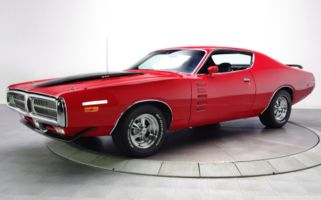 Red car circular stand white free wallpaper - medium preview image