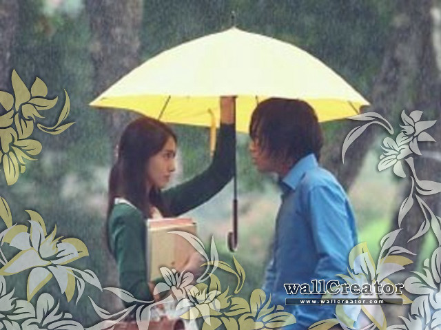 Couple umbrella rain picture frame free wallpaper - medium preview image