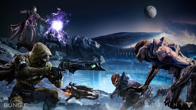 Outerworld alien battle planet night free wallpaper - medium preview image