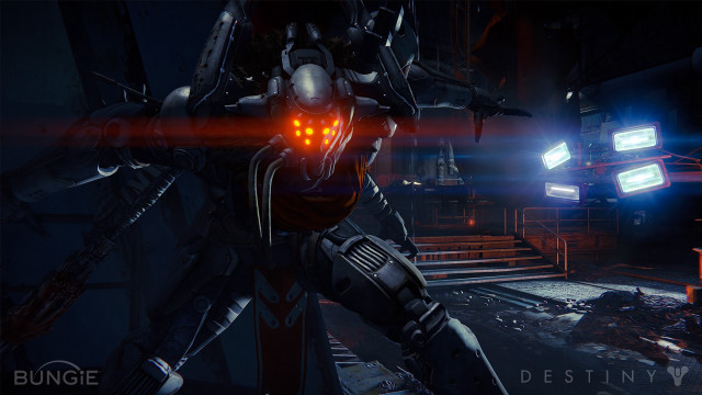 Futuristic robot glowing eyes red free wallpaper - medium preview image