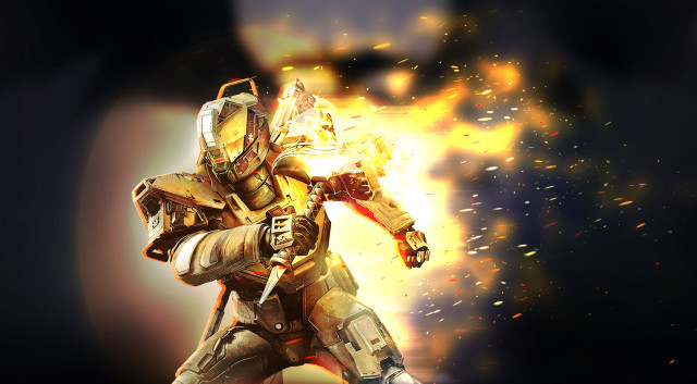 Futuristic man suit sword flame free wallpaper - medium preview image