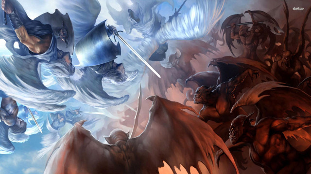 People wings sword sky background free wallpaper for desktop - medium preview image