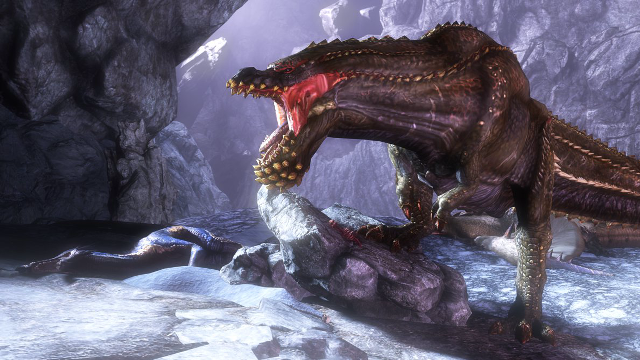 Dinosaur mouth open rock cave free wallpaper - medium preview image