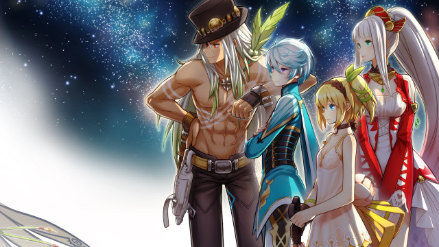 Anime characters night sky stars #6 free wallpaper - medium preview image