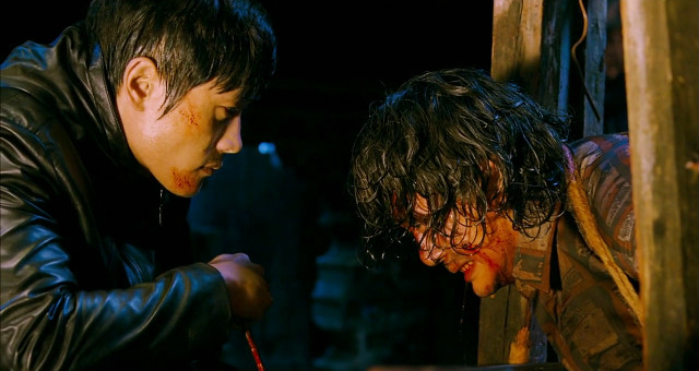 Man leather jacket blood face free wallpaper for desktop - medium preview image