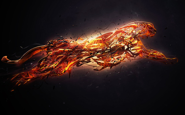 Fire horse dark background yellow #2 free wallpaper - medium preview image