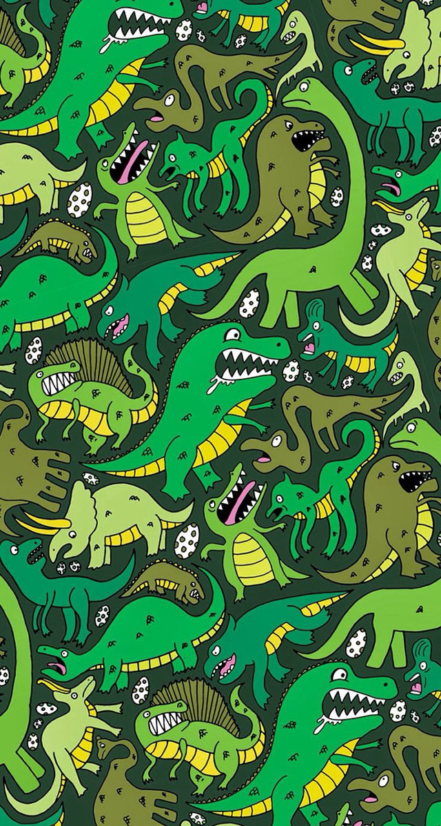 Green dinosaurs mouths open bunch free wallpaper - medium preview image