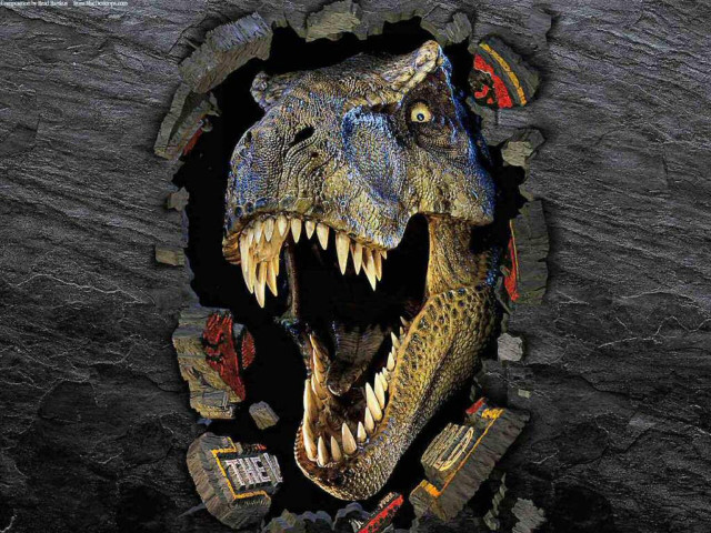 Dinosaur mouth open teeth hole free wallpaper - medium preview image