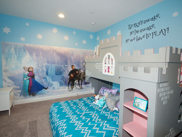 Childs bedroom castle bed mural free wallpaper - medium preview image